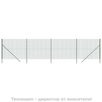 Ограда от телена мрежа зелена 1,6x10 м поцинкована стомана