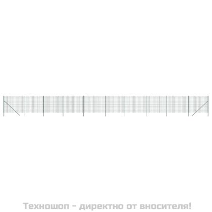 Ограда от телена мрежа зелена 1,8x25 м поцинкована стомана