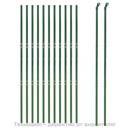 Ограда от телена мрежа зелена 1,8x25 м поцинкована стомана