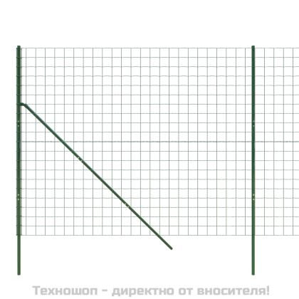 Ограда от телена мрежа зелена 1,8x25 м поцинкована стомана