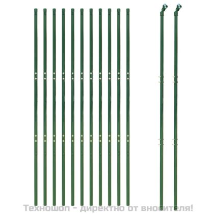 Ограда от телена мрежа зелена 2,2x25 м поцинкована стомана