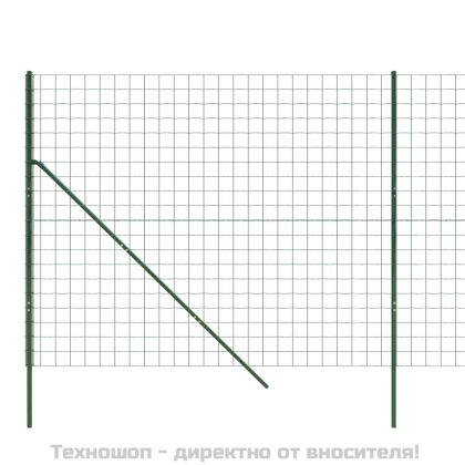 Ограда от телена мрежа зелена 2,2x25 м поцинкована стомана