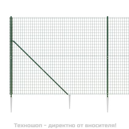 Плетена оградна мрежа с шипове, зелена, 1,8x25 м
