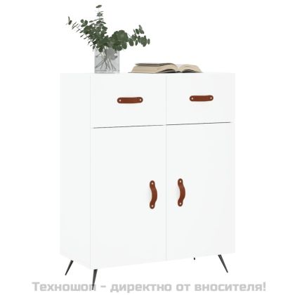 Сайдборд, бял, 69,5x34x90 см, инженерно дърво