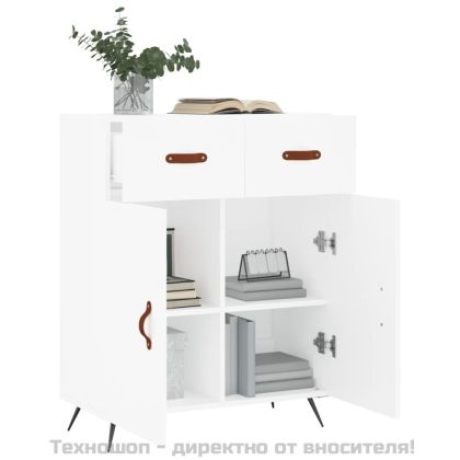 Сайдборд, бял, 69,5x34x90 см, инженерно дърво