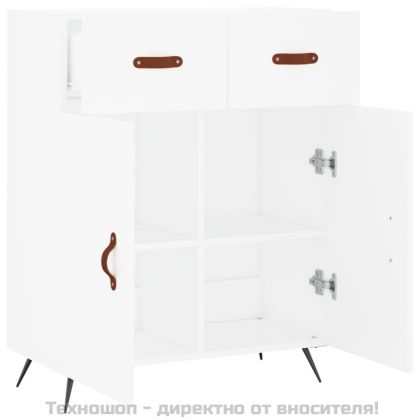 Сайдборд, бял, 69,5x34x90 см, инженерно дърво