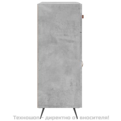 Сайдборд, бетонно сив, 69,5x34x90 см, инженерно дърво