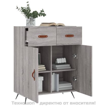 Сайдборд, сив сонома, 69,5x34x90 см, инженерно дърво