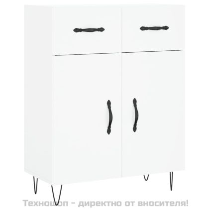 Сайдборд, бял, 69,5x34x90 см, инженерно дърво