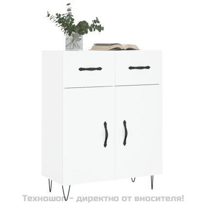 Сайдборд, бял, 69,5x34x90 см, инженерно дърво