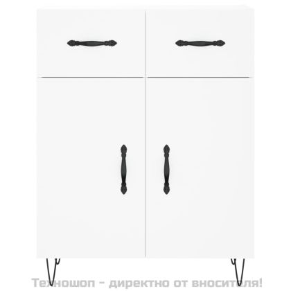 Сайдборд, бял, 69,5x34x90 см, инженерно дърво