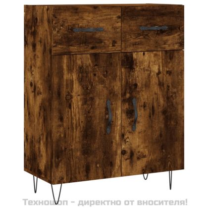 Сайдборд, опушен дъб, 69,5x34x90 см, инженерно дърво