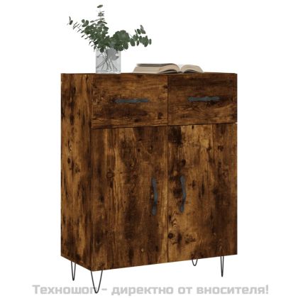 Сайдборд, опушен дъб, 69,5x34x90 см, инженерно дърво