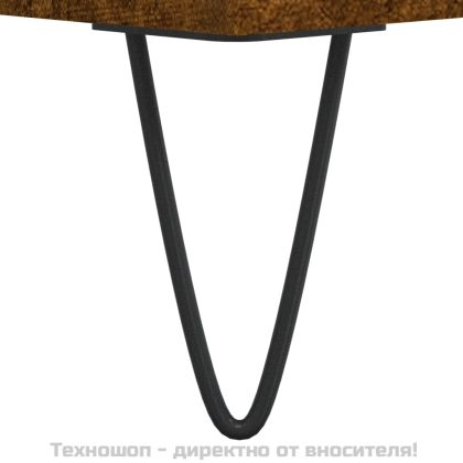 Сайдборд, опушен дъб, 69,5x34x90 см, инженерно дърво