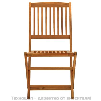 Градински трапезен комплект от 5 части, акациево дърво масив