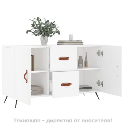 Сайдборд, бял, 100x36x60 см, инженерно дърво