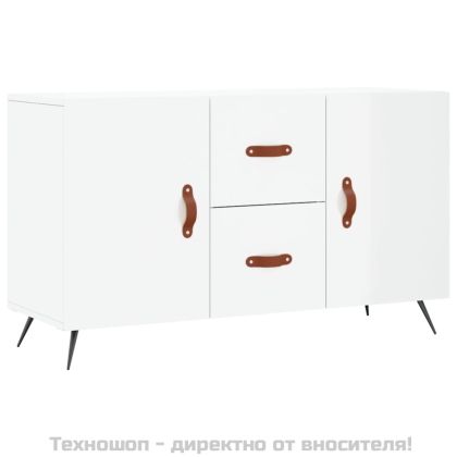 Сайдборд, бял гланц, 100x36x60 см, инженерно дърво