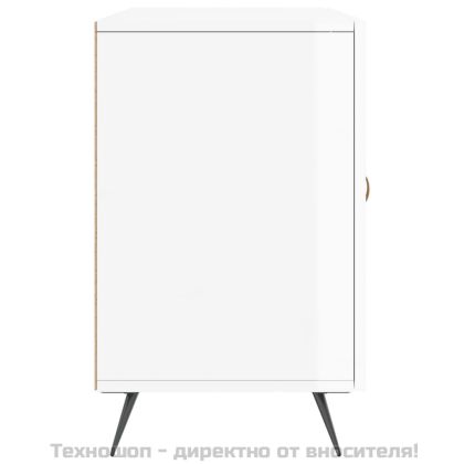 Сайдборд, бял гланц, 100x36x60 см, инженерно дърво