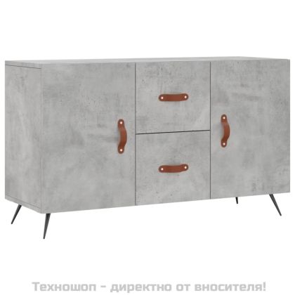 Сайдборд, бетонно сив, 100x36x60 см, инженерно дърво