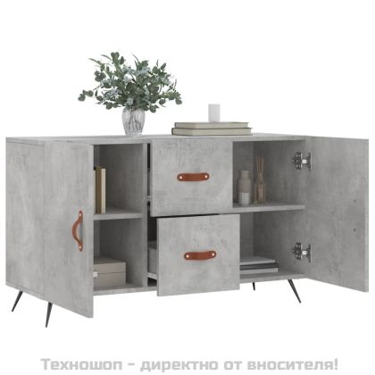 Сайдборд, бетонно сив, 100x36x60 см, инженерно дърво