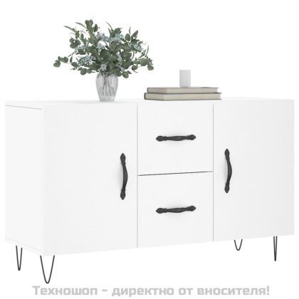 Сайдборд, бял, 100x36x60 см, инженерно дърво