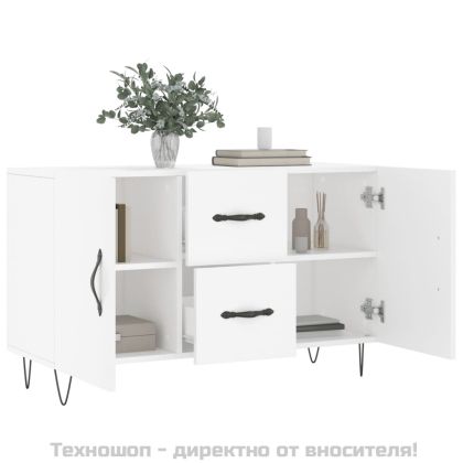 Сайдборд, бял, 100x36x60 см, инженерно дърво