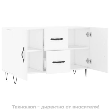 Сайдборд, бял, 100x36x60 см, инженерно дърво