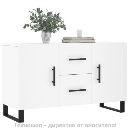 Сайдборд, бял, 100x36x60 см, инженерно дърво