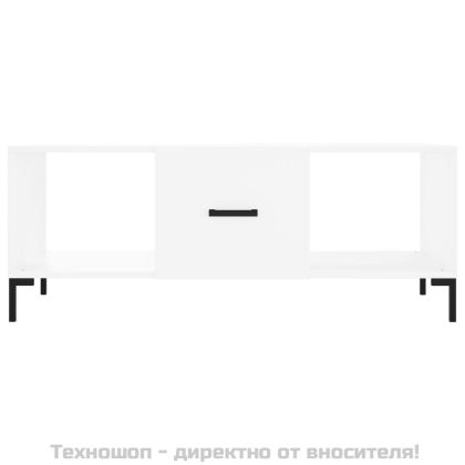 Маса за кафе, бяла, 102x50x40 см, инженерно дърво