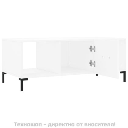 Маса за кафе, бяла, 102x50x40 см, инженерно дърво