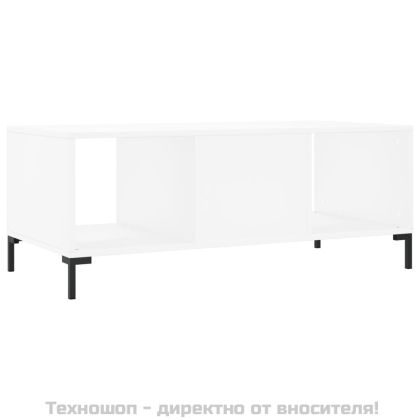 Маса за кафе, бяла, 102x50x40 см, инженерно дърво