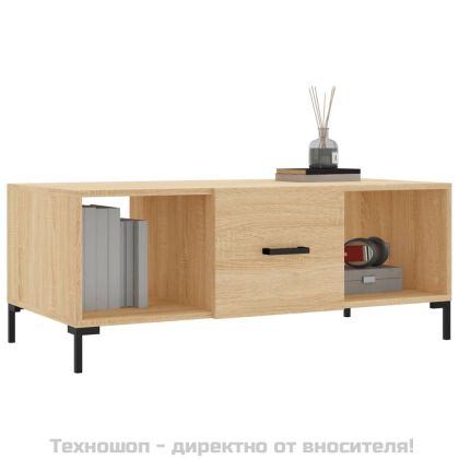 Кафе маса, дъб сонома, 102x50x40 см, инженерно дърво