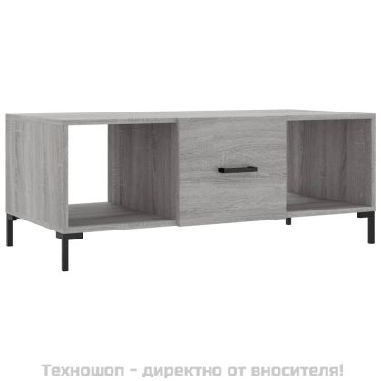 Кафе маса, сив сонома, 102x50x40 см, инженерно дърво