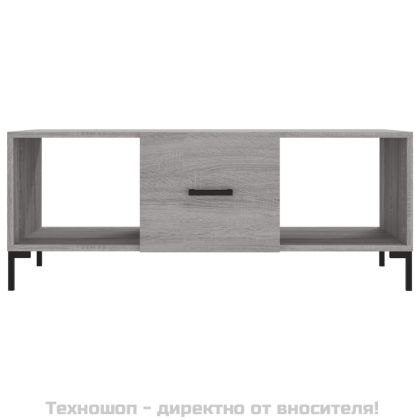 Кафе маса, сив сонома, 102x50x40 см, инженерно дърво