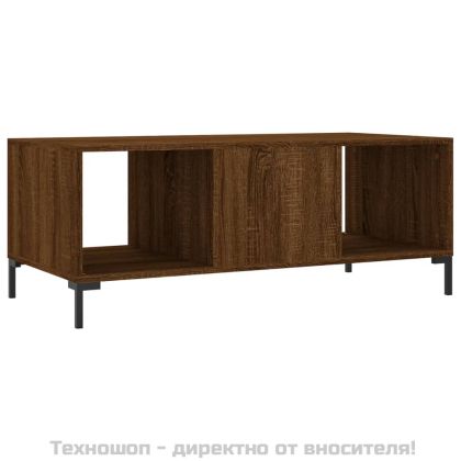 Кафе маса, кафяв дъб, 102x50x40 см, инженерно дърво