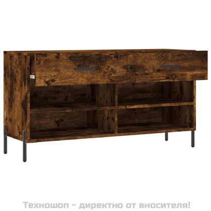 Пейка за обувки, опушен дъб, 102x35x55 см, инженерно дърво