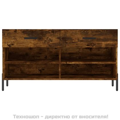 Пейка за обувки, опушен дъб, 102x35x55 см, инженерно дърво