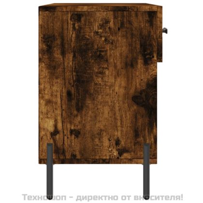 Пейка за обувки, опушен дъб, 102x35x55 см, инженерно дърво
