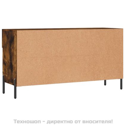 Пейка за обувки, опушен дъб, 102x35x55 см, инженерно дърво