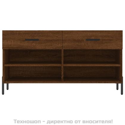 Пейка за обувки, кафяв дъб, 102x35x55 см, инженерно дърво
