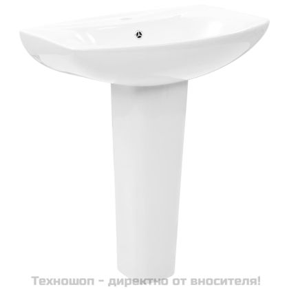 Свободностояща мивка с пиедестал керамична бяла 650x520x200 мм