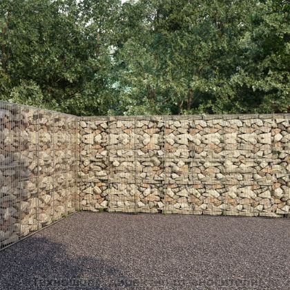 Габионна стена с капаци, поцинкована стомана, 900x50x200 см