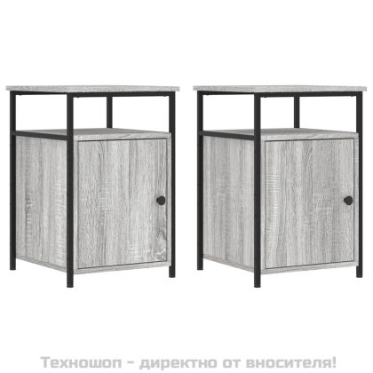 Нощни шкафчета, 2 бр, сив сонома, 40x42x60 см, инженерно дърво
