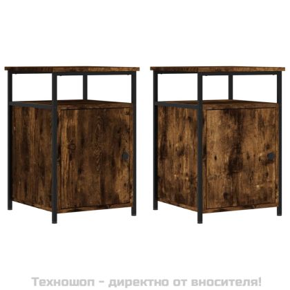 Нощни шкафчета 2 бр опушен дъб 40x42x60 см инженерно дърво