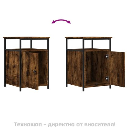 Нощни шкафчета 2 бр опушен дъб 40x42x60 см инженерно дърво