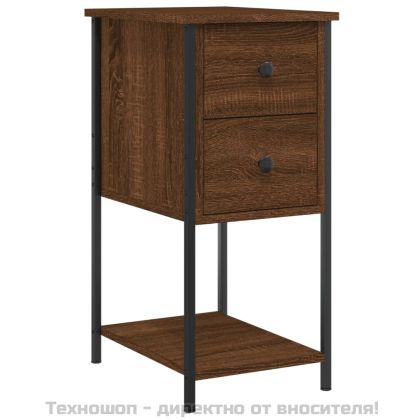 Нощни шкафчета, 2 бр, кафяв дъб, 32x42x70 см, инженерно дърво