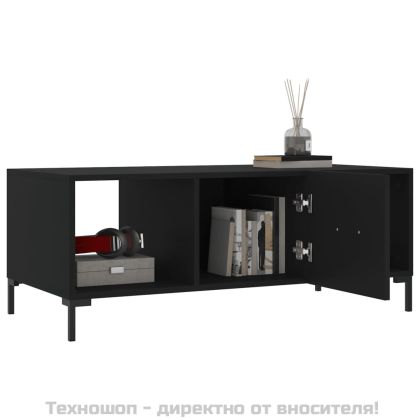 Маса за кафе, черна, 102x50x40 см, инженерно дърво