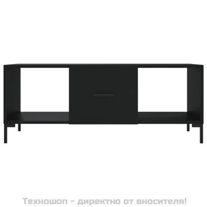 Маса за кафе, черна, 102x50x40 см, инженерно дърво