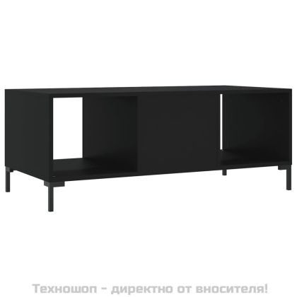 Маса за кафе, черна, 102x50x40 см, инженерно дърво