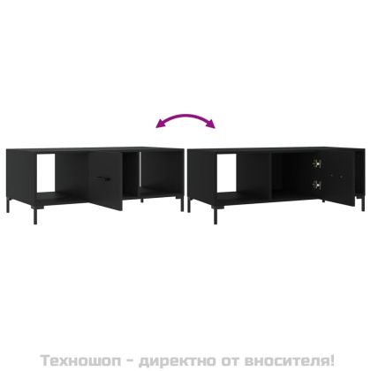 Маса за кафе, черна, 102x50x40 см, инженерно дърво